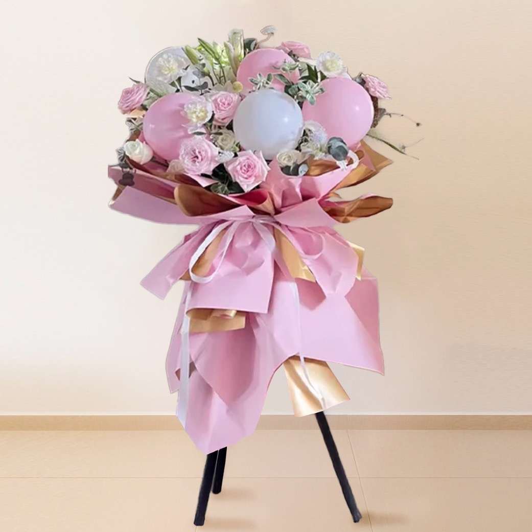 Business Grand Opening Flower Stand - Blush Bloom BB02 by Jardin Eden Flowers & Aromatique