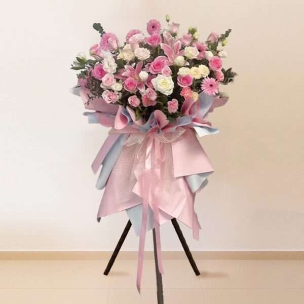 Business Grand Opening Flower Stand - Blush Bloom BB03 by Jardin Eden Flowers & Aromatique