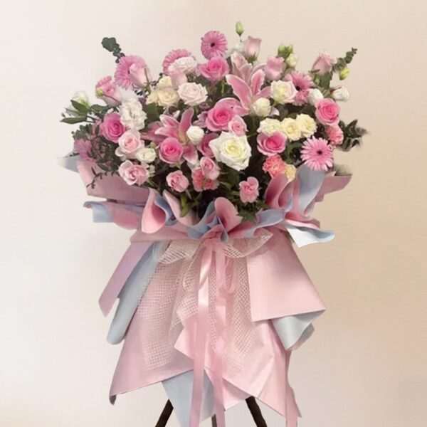 Business Grand Opening Flower Stand - Blush Bloom BB03 by Jardin Eden Flowers & Aromatique