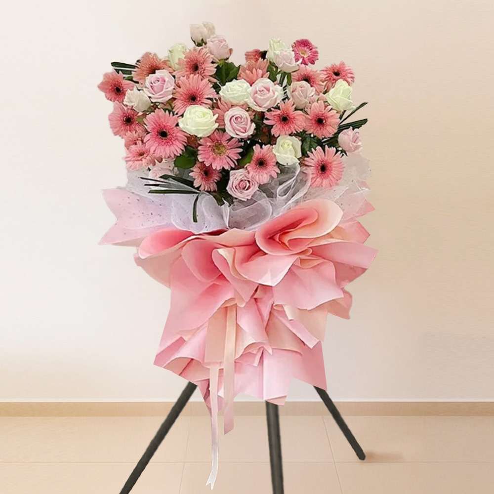 Business Grand Opening Flower Stand - Blush Bloom BB03 by Jardin Eden Flowers & Aromatique