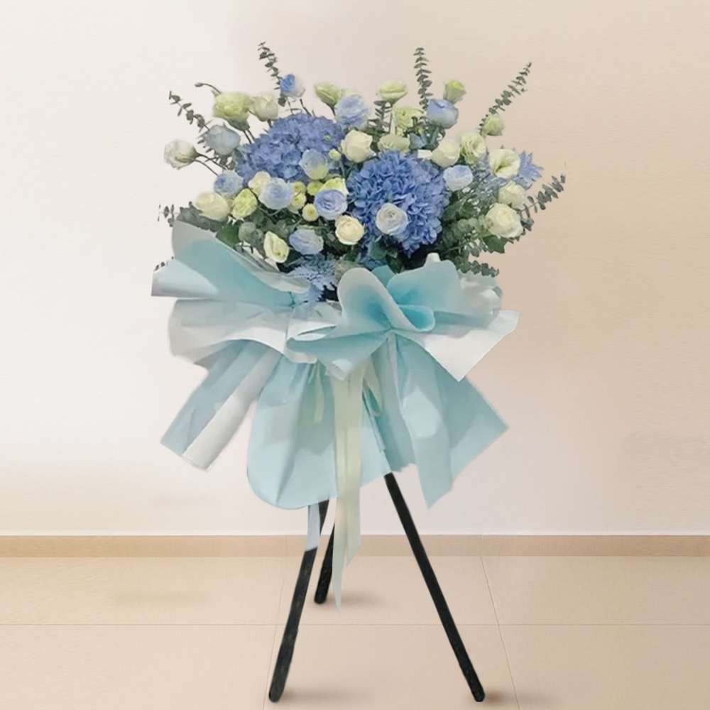 Business Grand Opening Flower Stand - Azure Bloom AB01 by Jardin Eden Flowers & Aromatique