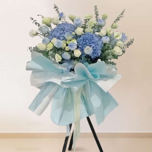 Business Grand Opening Flower Stand - Azure Bloom AB01 by Jardin Eden Flowers & Aromatique