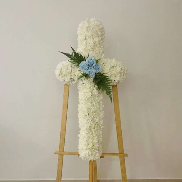 Cross Shape Condolence Flower Stand CG01 for Christian and Catholic by Jardin Eden Flowers & Aromatique