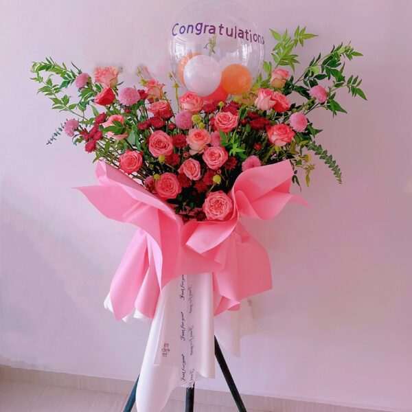 Business Grand Opening Flower Stand - Blush Bloom BB01 by Jardin Eden Flowers & Aromatique