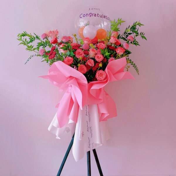Business Grand Opening Flower Stand - Blush Bloom BB01 by Jardin Eden Flowers & Aromatique