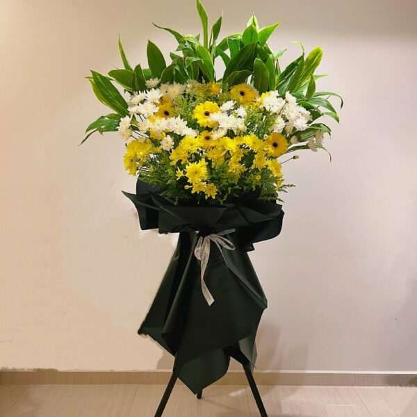 Condolence Sympathy Funeral Flower Stand Singapore - Eternal Light ET01 by Jardin Eden Flowers & Aromatique