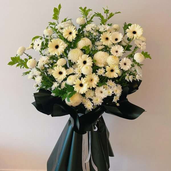 Condolence Sympathy Funeral Flower Stand Singapore - Pure Remembrance PR03 by Jardin Eden Flowers & Aromatique