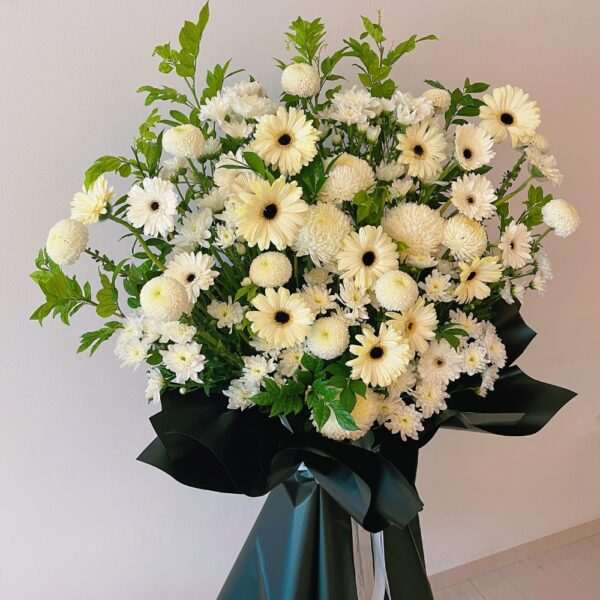 Condolence Sympathy Funeral Flower Stand Singapore - Pure Remembrance PR03 by Jardin Eden Flowers & Aromatique