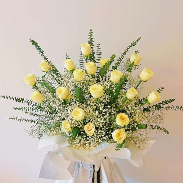 Condolence Sympathy Funeral Flower Stand Singapore - Pure Remembrance PR02 by Jardin Eden Flowers & Aromatique