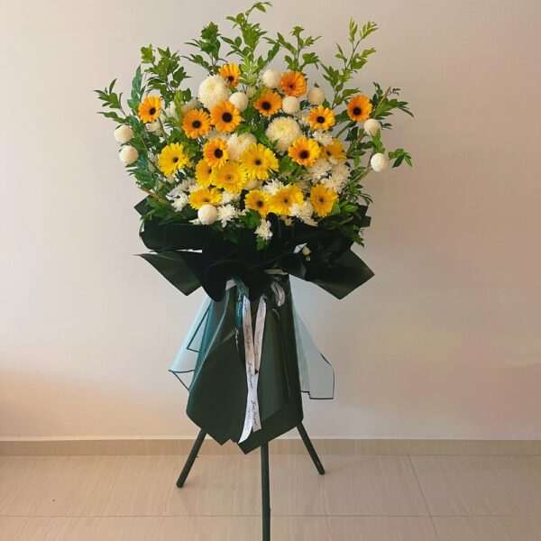 Condolence Sympathy Funeral Flower Stand Singapore - Eternal Light ET02 by Jardin Eden Flowers & Aromatique