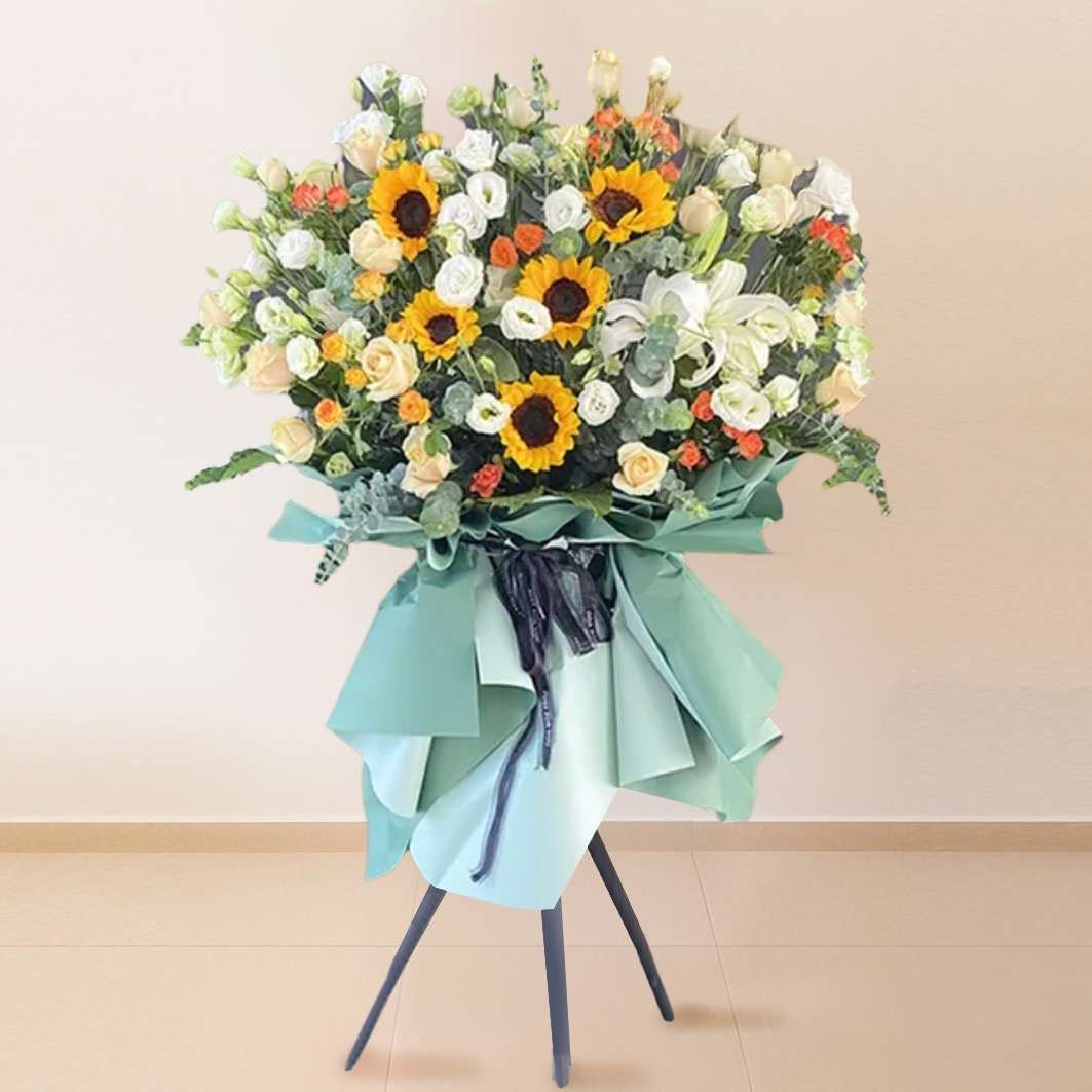 Business Grand Opening Flower Stand - Sunbrust Success SS02 by Jardin Eden Flowers & Aromatique