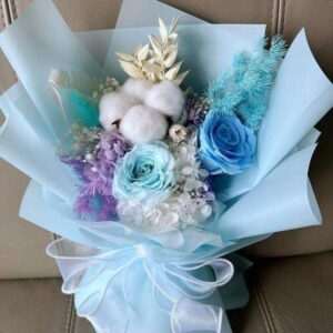 Blue 1 Preserved Flower Bouquet for Valentine's Day