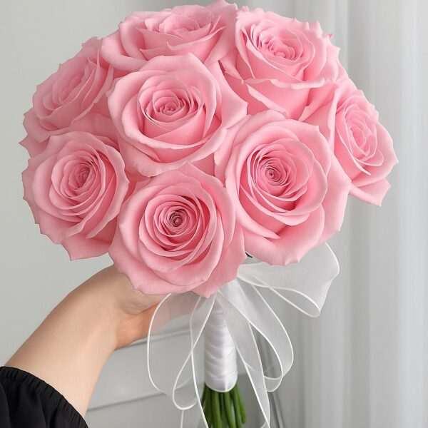 Bridal Flower Bouquet Pink Rose by Jardin Eden Flowers & Aromatique