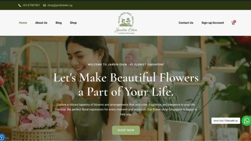 Jardin Eden Flowers Website